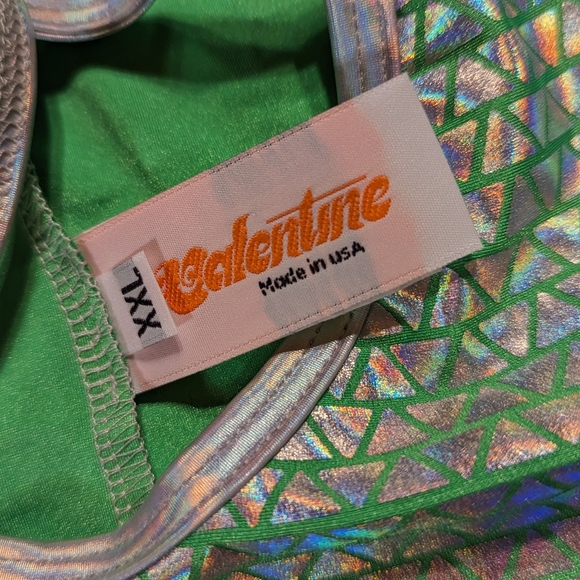 J. valentine ravewear bikini bottoms - silver and green. - Picture 4 of 5